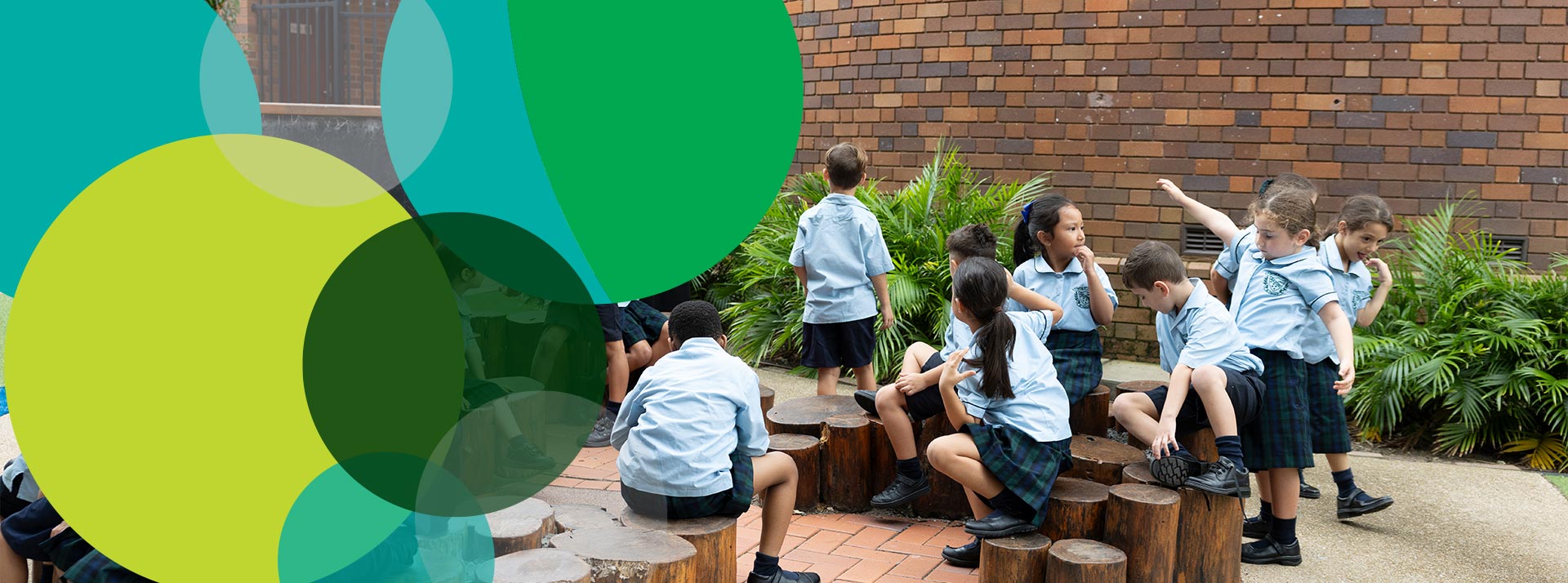 St Patrick's Guildford students sitting outdoors