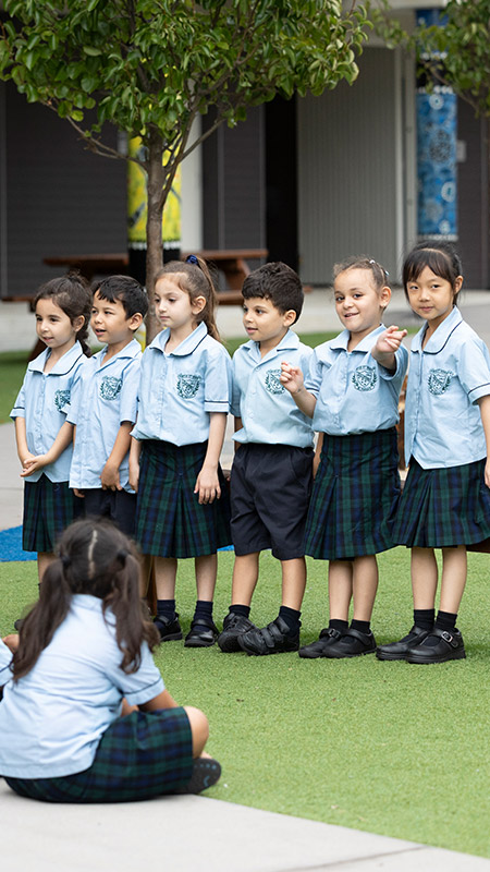 Happy students from St Patrick's Catholic Primary Guildford