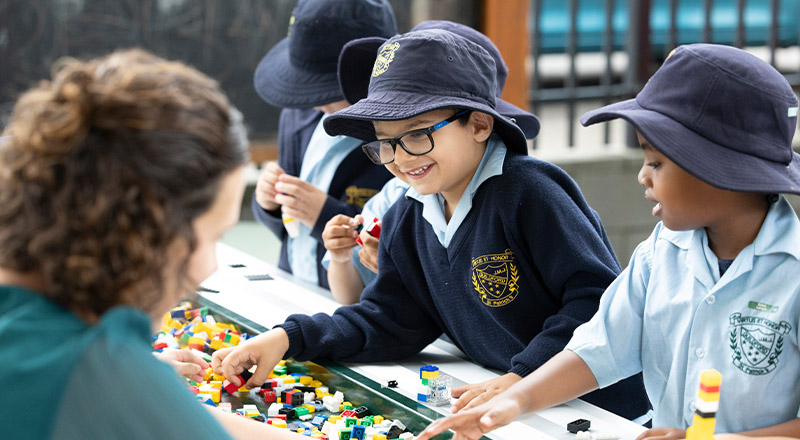 St Patrick's Primary Guildford Students in before and after school care playing lego