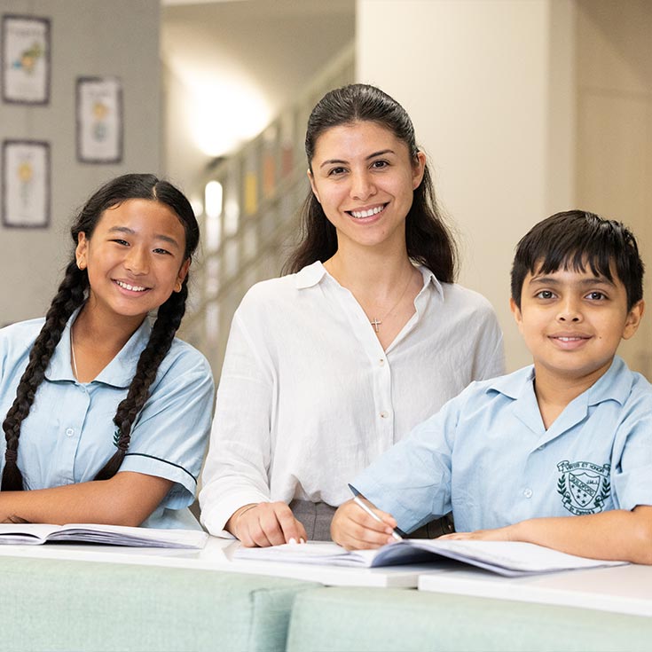 St Patrick's Catholic Primary Guildford teacher and student